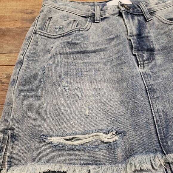 One by One Teaspoon Denim High Waist Super Fitted Short 2020 Mini Skirt - Picture 7 of 12